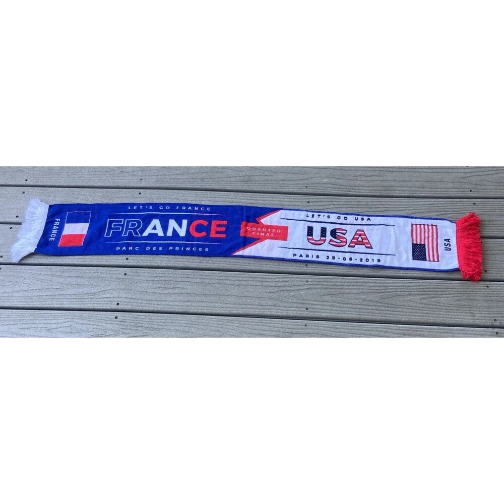 2019 Women’s World Cup Soccer USA France Quarter Final Match Scarf Paris 6/28/19